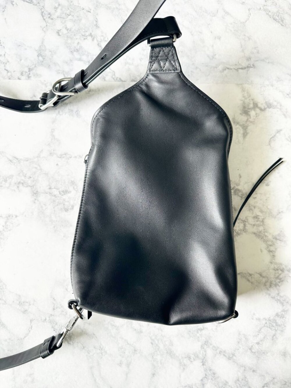 Rag & Bone Elliot Sling Bag in Black Smooth Leather - Picture 3 of 10